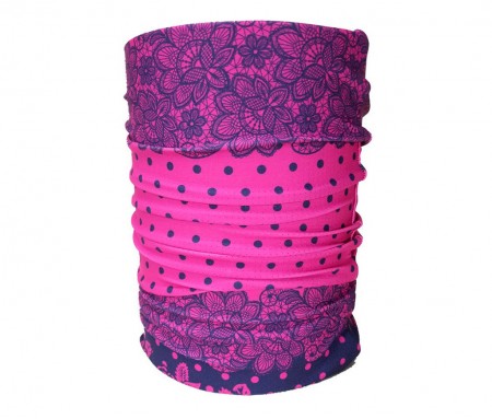 Bandana Rosas e Rendas Pink Muhu