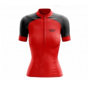 Camisa de Ciclismo Feminina Fresh Way Vermelho Manga Curta