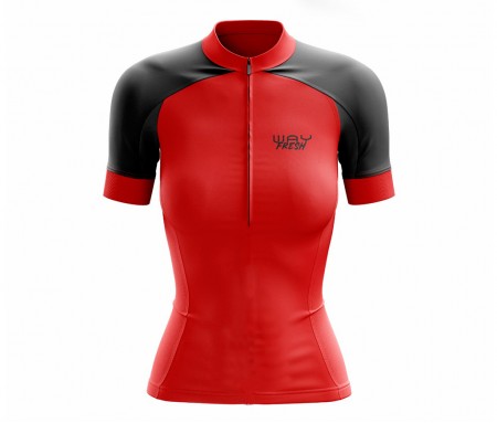 Camisa de Ciclismo Feminina Fresh Way Vermelho Manga Curta