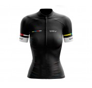 Camisa de Ciclismo Feminina Line Colors Manga Curta