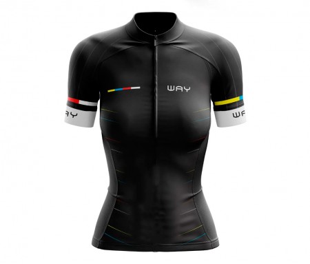 Camisa de Ciclismo Feminina Line Colors Manga Curta