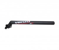 Canote de Selim Venzo MX Alumínio Preto e Vermelho 31.6 mm x 350 mm