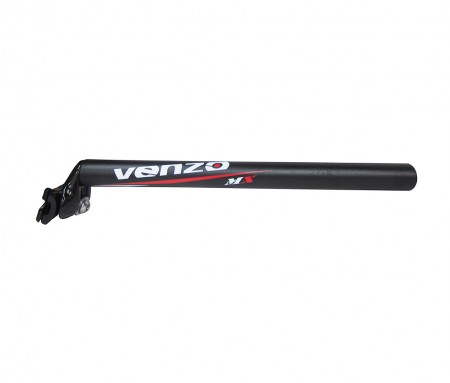 Canote de Selim Venzo MX Alumínio Preto e Vermelho 31.6 mm x 350 mm