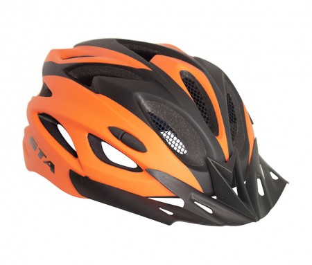 Capacete GTA MTB Preto e Laranja com Sinalizador