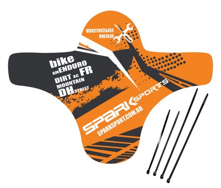 Paralama Bike Dianteiro Spark Sports Plástico Laranja